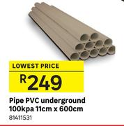 Pipe PVC Underground 100 Kpa 11cm x 600cm 81411531