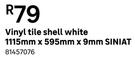 Vinyl Tile Shell White Siniat 1115mm x 595mm x 9mm 81457076