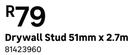 Drywall Stud 51mm x 2.7m 81423960