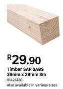 Timber SAP SABS 38mm x 38mm x 3m 81424128