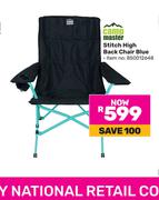 Camp Master Stitch High Back Chair Blue