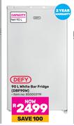 Defy 90L White Bar Fridge DBF90W