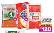 Iwisa Samp 2.5Kg Plus Golden Cloud Cake Flour 2.5Kg Plus Great Value Brown Sugar 2Kg-All For
