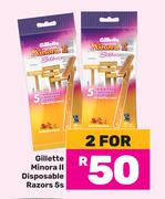Gillette Minora II Disposable Razors-For 2 x 5s