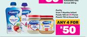 Purity From 7 Months Infant Foods 125ml Or Puree Pouch 110ml Assorted-For Any 4