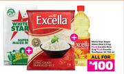 White Star Super Maize Meal 2.5Kg Plus Excella Rice 2Kg Plus Excella Sunflower Oil 750ml-All For