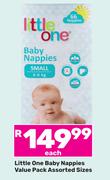 Little One Baby Nappies Value Pack Assorted Sizes-Each