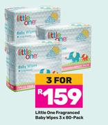 Little One Fragranced Baby Wipes-For 3 x 80s