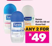 Sanex Roll On Assorted-For Any 2 x 50ml