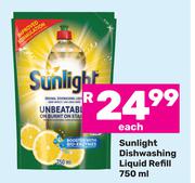 Sunlight Dishwashing Liquid Refill-750ml Each