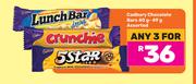 Cadbury Chocolate Bars Assorted-For Any 3 x 40g-49g