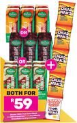 Rhodes 100% Fruit Juice Blend 6 x 200ml Plus Willards Cheas Naks 5 x 22g-Both For