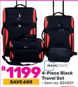 Mainstays 4-Piece Black Travel Set 824201