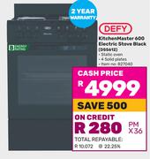 Defy Kitchen Master 600 Electric Stove (Black) DSS612