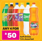 Soft Drinks Assorted-For Any 4 x 1.5L