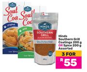 Hinds Southern Grill Coatings 200g Or Spice 200g Assorted-For 3