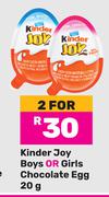 Kinder Joy Boys Or Girls Chocolate Egg-For 2 x 20g
