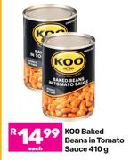 Koo Baked Beans In Tomato Sauce-410g Each