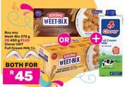 Bokomo Weet Bix 375g Or 450g Plus Clover UHT Full Cream Milk 1L-Both For