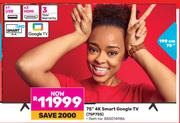 TCL 190cm (75") 4K Smart Google TV 75P755