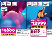 Samsung 152cm (65") Crystal UHD Smart TV UA65DU7000KXXA
