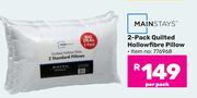 Mainstays 2-Pack Quilted Hollowfibre Pillow-Per Pack