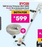 Ryobi 380W Line Trimmer RLT-380 Plus 15m Extension , Cord-For Both