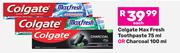 Colgate Max Fresh Toothpaste 75ml Or Charcoal 100ml-Each