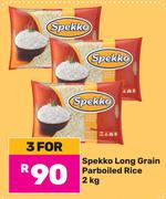 Spekko Long Grain Parboiled Rice-For 3 x 2Kg