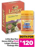 Little Bee Raw Honey 500g Plus Laager Rooibos Teabags 80s-Both For