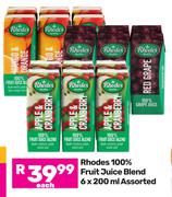 Rhodes 100% Fruit Juice Blend Assorted-6 x 200ml