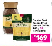Jacobs Gold Freeze Dried Instant Coffee 200g Or Refill 230g-Each