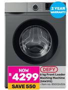 Defy Front Loader Washing Machine DAW392-6Kg