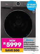 Midea Inverter Front Loader Washing Machine MF200W80WB T-8kg