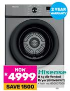 Hisense Air Vented Dryer DV1W801UT-8kg