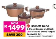 Bennett Read 6 Piece Copper & Rock Or Slate & Stone Forged Cookware Set-Per Set
