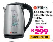 Milex 1.8L Stainless Steel Cordless Kettle