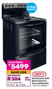 Defy Kitchenaire 600 Black Electric Stove DSS694