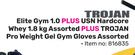 Trojan Elite Gym 1.0 Plus USN Hardcore Whey 1.8Kg Plus Trojan Pro Weight Gel Gym Gloves Asstd 816835