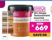 Simple Choice Simple Textured Paint Assorted-20Ltr