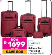 Mainstays 5-Piece Red Travel Set 824192