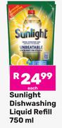 Sunlight Dishwashing Liquid Refill-750ml
