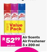 Air Scents Air Freshener-3 x 200ml Per Pack