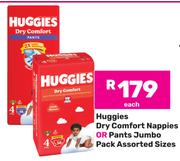 Huggies Dry Comfort Nappies Or Pants Jumbo Pack (Assorted Sizes)-Each