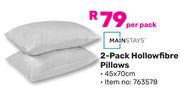 Mainstays 2-Pack Hollow Fibre Pillows 45x70cm-Per Pack