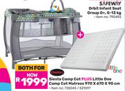 Chelino Siesta Camp Cot Plus Little One Camp Cot Mattress 970x670x90cm-For Both