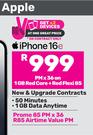 2 x Apple iPhone 16e-On 1GB Red Core + Red Flexi 85