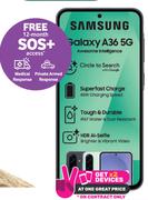 2 x Samsung Galaxy A36 Smartphone-On 1GB Red Core + Red Flexi 85