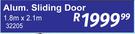 Alum Sliding Door 1.8m x 2.1m 32205