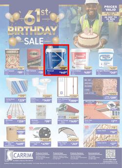 K Carrim Builders Mecca : 61st Birthday Sale (26 September - 06 October 2025), page 1